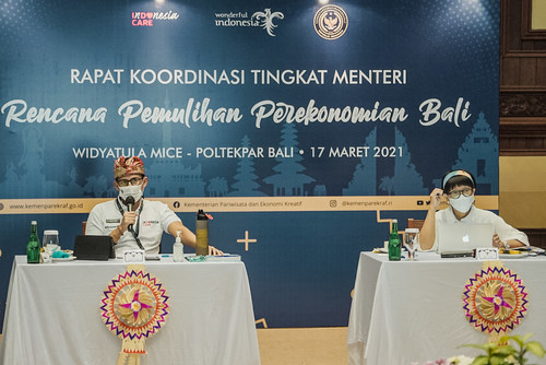 Indonesian Minister of Tourism and Creative Economy, Sandiaga Salahuddin Uno; and Minister of Foreign Affairs, Retno Marsudi.