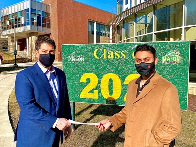 Able CEO Steve Kuhn presents Mason Honors College Student Zain Jafri with a scholarship award on the university campus. Able considers the relationship with Mason a key part of its “Alive and Able” Wellbeing Program. Bronze level support of Mason Career Services Partnership Program takes the relationship to the next step as a fourth scholarship is announced.