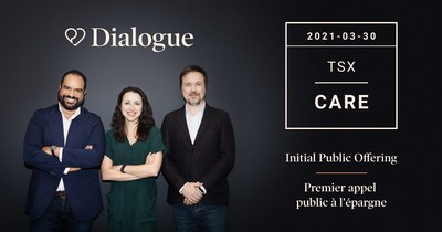 Dialogue's IPO - From right to left: Cherif Habib (CEO), Anna Chif (Chief Product Officer), Alexis Smirnov (Chief Technology Officer) (CNW Group/Dialogue Health Technologies Inc.)