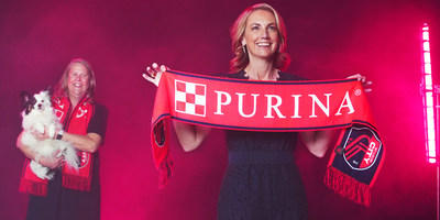 (L-R)  Nina Leigh Krueger, Nestlé Purina PetCare CEO & President, and Carolyn Kindle Betz, St. Louis CITY SC CEO, announce Purina as St. Louis CITY SC’s first founding partner and jersey sponsor on March 31, 2021. (PRNewsfoto/Purina)