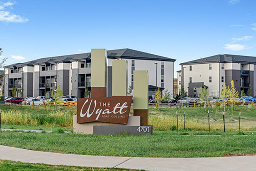 The Wyatt apartment community sits on 24 acres nestled in southern Fort Collins near the Timnath, Morningside, and Woodland Park neighborhoods.