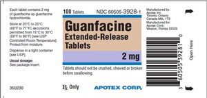 Apotex Corp. Issues Voluntary Nationwide Recall of Guanfacine Extended-Release Tablets 2mg due to trace amounts of Quetiapine Fumarate