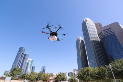 HoverGuard(MD) flying over a city (CNW Group/ABB inc.)