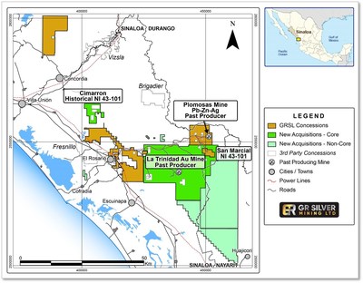 Figure 1   Location of Acquired Oro Gold Concessions (CNW Group/GR Silver Mining Ltd.)