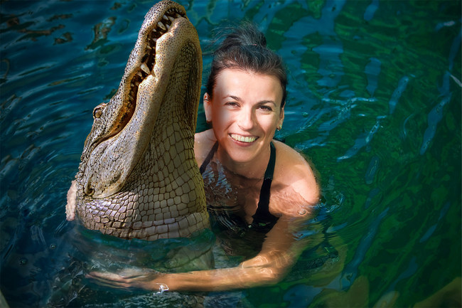 Swimming with gators is just one of the activities on the Visit Winona spoof site MNgators.com