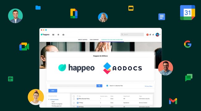 Happeo and AODocs have joined forces to create a rich integration, offering Google Workspace's better alternative to Microsoft SharePoint. The integration will be released on Happeo's platform on the 6th of April.