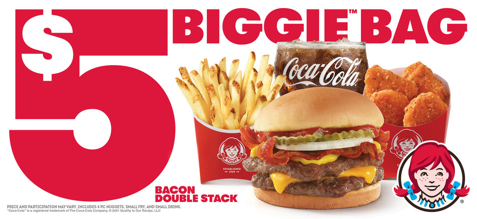 Major Bag Alert Wendy S Fan Favorite Bacon Double Stack Is Back In The Biggie Bag