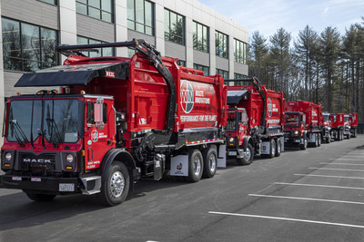 Parade of WIN Waste Innovation Trucks in Portsmouth, N.H.