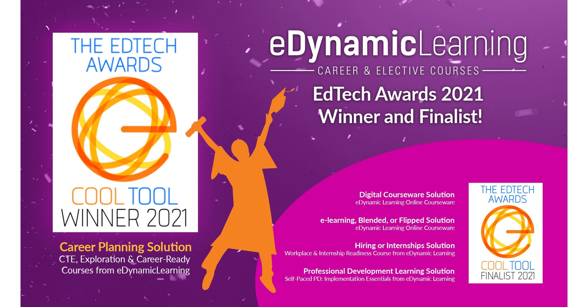 eDynamic Learning Named EdTech Award Winner for Career Planning Solution and Finalist in Four Other Categories