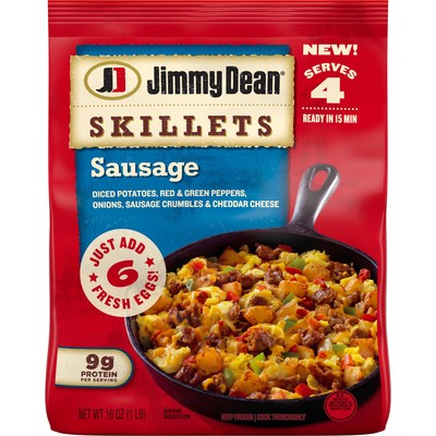 Jimmy Dean® Skillets provide a new take on a breakfast staple, delivering a savory, breakfast classic in two delicious varieties: Sausage and new Meat Lovers