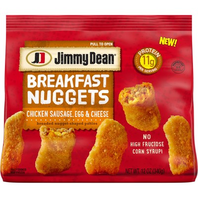 Jimmy Dean® Breakfast Nuggets deliver a fun, new twist on a nostalgic family favorite, now for breakfast. Available in two delicious varieties: Sausage, Egg & Cheese and Chicken Sausage, Egg & Cheese