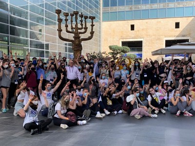 JNF-USA High School in Israel students arrive at Ben Gurion Airport in Israel