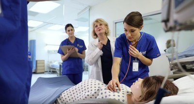 Stanbridge nursing students learn hands-on in on-campus labs.