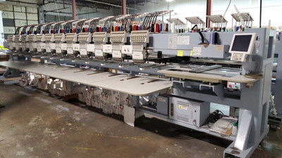 Other assets offered for auction include this 2016 Barudan 12-head, 15-needle embroidery machine.