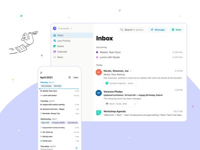 Designed to keep everything under control by helping users focus on the conversations, tasks, notes and events that are important now and clear out the things that can wait, Twobird takes the work out of keeping a clean inbox.