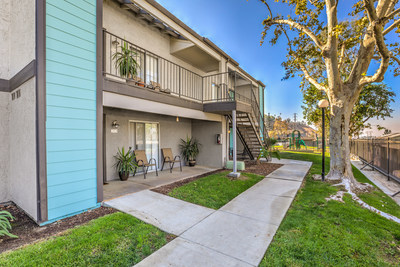 Private balconies at The District Apartment Homes in Colton, CA, newly acquired by MG Properties Group.