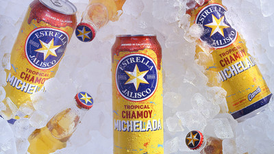 La Tropical Chamoy Michelada de Estrella Jalisco es una cerveza lager refrescante y sabrosa, una opción frutal del clásico cóctel de cerveza. Con un ABV del 3.5 %, la lager contiene un jugo delicioso que combina piña, clamato y chamoy.