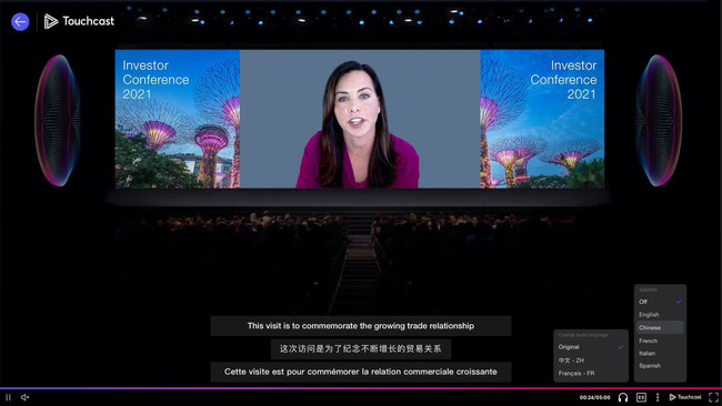 The Touchcast AI-powered event platform, boosted by NVIDIA Maxine Technology, has state-of-the-art features such as automatic transcription, translation and dubbing.