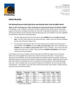 Filo Mining Discovers New Gold Zone and Extends Silver Zone by 600m North (CNW Group/Filo Mining Corp.)