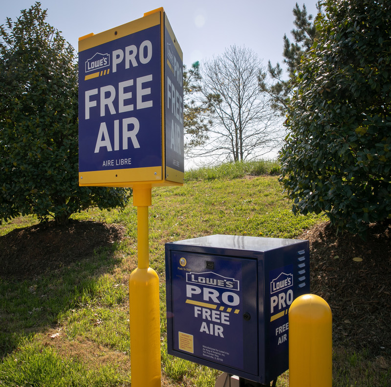 Lowe’s Enhanced Pro Shopping Experience – The new Pro shopping experience will include Free Air Stations to fill up tires and portable air tanks for pneumatic tools.