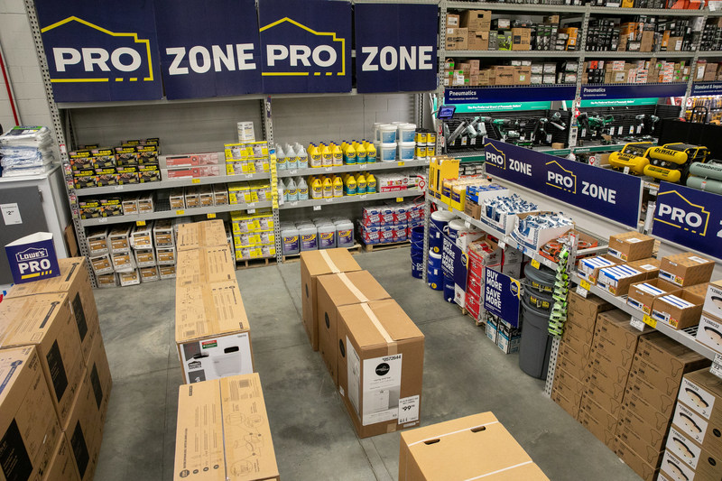 Lowe’s Enhanced Pro Shopping Experience – The Pro Zone offers a variety of products for grab-and-go convenience.