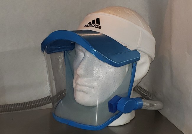 Breathe EZ Hospital Level Breathing Protection Mounted to Any Baseball Cap or Sun Visor