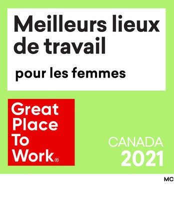 Medtronic Canada reconnu parmis les Meilleurs lieux de travail pour les femmes 2021 (Groupe CNW/Medtronic Canada ULC)