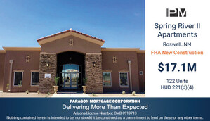 Paragon Mortgage Corporation Arranges $17.1M HUD 221(d)(4) New Construction Loan for Multifamily Property located in Roswell, New Mexico