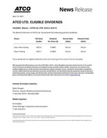 ATCO Ltd. Eligible Dividends - Q2 2021 (CNW Group/ATCO Ltd.)