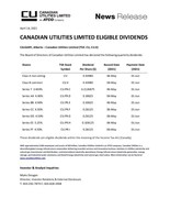 Canadian Utilities Limited Eligible Dividends - Q2 2021 (CNW Group/Canadian Utilities Limited)