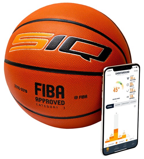 The SIQ smart game ball tracks makes, misses, and shot distance, among other analytics, with a 99% accuracy rate when shooting indoors.