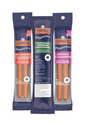 PepsiCo Foods Canada is partnering with Maple Leaf Foods to distribute Schneiders® Pepperettes® snack size premium meat sticks in Canada (CNW Group/PepsiCo Canada)
