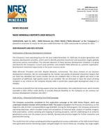 NGEx Minerals Reports 2020 Results