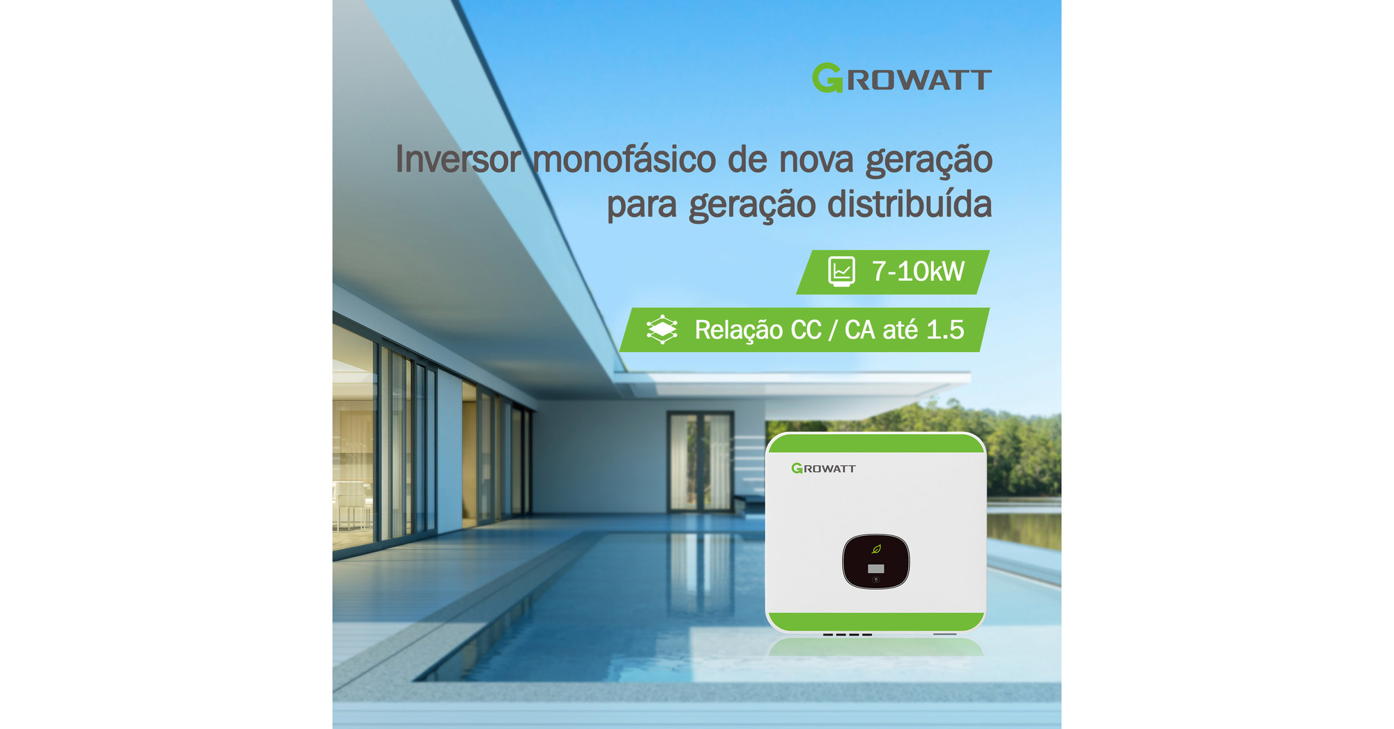 Growatt lan&ccedil;a inversor monof&aacute;sico de alta pot&ecirc;ncia no Brasil