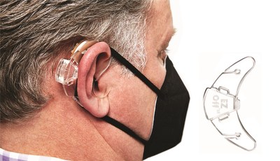 EZ-Off(TM) helps keep face mask strings from snagging on hearing aids, ear pods, long or large earrings, and glasses.