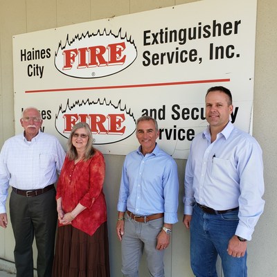 L-R: Michael and Donna Willis, owners of Haines City Fire, PBFS VP of Business Development Chuck Reimel, and Stephen Stanek, VP of Haines City Fire