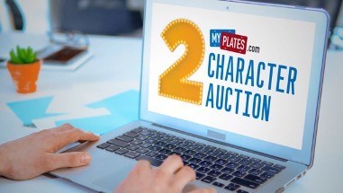 My Plates 2-Character License Plate auction Online now through May 26th!