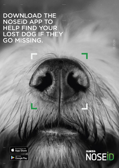 The new NOSEiD app from the IAMS brand helps bring lost dogs home.
