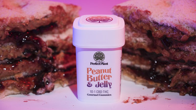Perfect Plant™️ 10:1 CBD:THC Gummies are Full Spectrum Formula Fortified with CBC & CBG and infused with hemp-derived Delta 9 THC. The Gourmet Peanut Butter & Jelly [Vegetarian, Gluten Free] Gummies from Perfect Plant contain Organic Cane Sugar, Grape Juice, Glucose Syrup, Powdered Peanut Butter (Roasted Peanuts, Sugar, Salt), Defined Spectrum Hemp Extracts and Less than 2% Of: Apple Pectin, Distilled Water, Citric Acid.