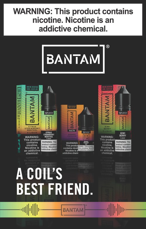 All of Bantam’s flavors are backed by science, manufactured in certified clean rooms and undergo rigid testing and analysis, resulting in smooth, clean-tasting e-liquids, making Bantam Vape your coil’s best friend.