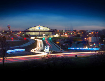 NASA Glenn entrance at night 
Credit: NASA