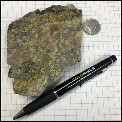 Figure 2. Sulphide mineralization from channel sample on B2 property (CNW Group/Canada Silver Cobalt Works Inc.)