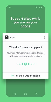 The Coil Add-on is a win for consumers who want an easy way to pay for content and support creators without sacrificing their privacy or suffering through distracting ads and paywalls.