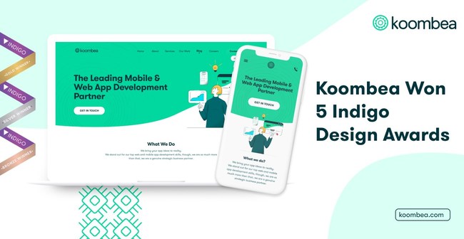 Koombea won five Indigo Design Awards in the 2021 edition. A recognition of the exceptional UX/UI work that Koombea did for its own website koombea.com on five different categories.