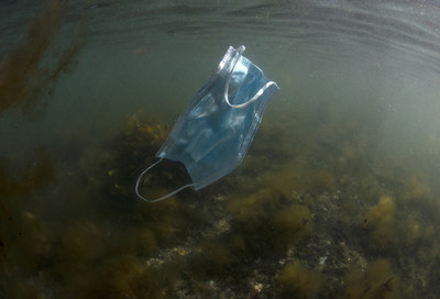 Covid face mask pollution floating in US waters - The Ocean Agency, Oceanimage.org