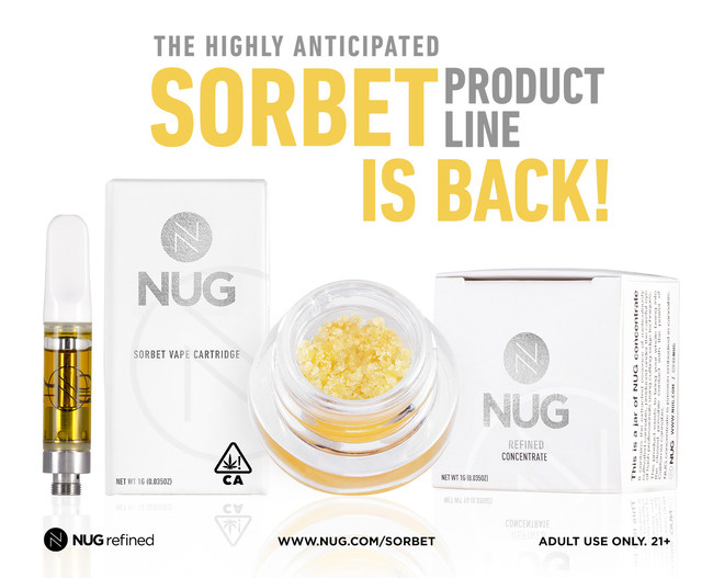 NUG’s Cured Cannabis Concentrate, Sorbet, Makes its Highly Anticipated Return to the California Cannabis Market