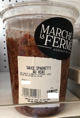 Sauce spaghetti au veau (Groupe CNW/Ministre de l'Agriculture, des Pcheries et de l'Alimentation)