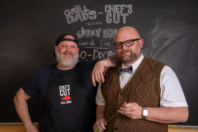 The Grill Dads, Ryan Fey (left) and Mark Anderson (right) host the Chef's Cut Jerky 101 series.
