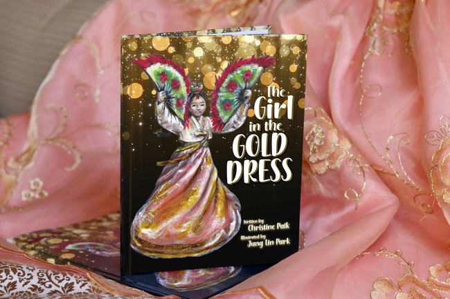 The Girl in the Gold Dress. A children's book by Christine Paik and illustrated by Jung Lin Park. "An engaging, accessible narrative of immigration, resilience, and connections between generations."-Kirkus Review