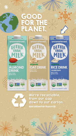 From Cap to Carton -- Better Than Milk® Organic Plant Based Drinks are the Conscious Choice for Protecting Mama Earth